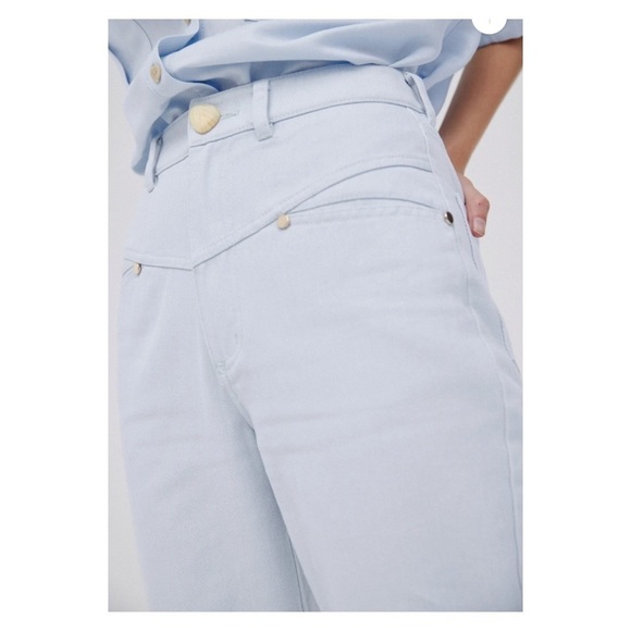 NWT SIGNIFICANT OTHER Monty Jean High Rise Straight Leg Light Wash Size US 4 - Picture 5 of 12